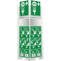 Wand-Augenspülstation BIG, ohne Flasche, grün, Kunststoff, 630x940mm