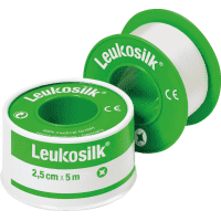 Leukosilk® Fixierpflaster, hypoallergen, 2,5cmx5m, 12 Rollen/VE