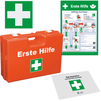 K.57 Vorteils-Set Erste-Hilfe-Koffer Pro, Rettungszeichen, Verbandblock, Aushang
