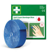 CEDERROTH Soft Foam Bandage Finger/Zeh, blau, Polyurethanschaum, selbstkl.,3cm,4,5m