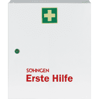 SÖHNGEN® Verbandschrank Paris, ASR A4.3 (DIN 13157), weiß, Stahlblech,402x462x112mm