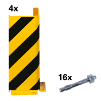 Starter-Set K.57 Regalschutz 400mm, L-Form,4 Anfahrsch.winkel, Folienzuschn., Bef.