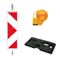 Pfeilbakenset, 3-teilig, Pfeilbake RA2, Sicherheitsfußplatte TL56K1, BakoLight LED