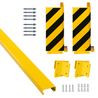 K.57 Set Schutz-Barriere, L-Profil,1m, Anfahrschutz..., Adapter, Planke, Bolzenanker