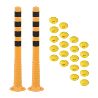 Vorteils-Set Parkplatzbegrenzung,2 Absp.pfosten StandUp, gelb,30 Markierungsnägel