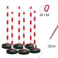 K.57 Kettenständer-Set Universal Maxi,6-tlg., rot/weiß, Kunststoff, Höhe 1100mm