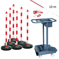 K.57 Transportwa.-Set, Kettenständer Universal Maxi, S-Haken, Kette, rot/weiß, Caddie