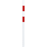 K.57 Absperrpfosten Bern, o.Kettenöse, z.Einbeton., rot/reflekt.-weiß, Ø 60mm,1400mm