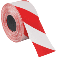 Absperrband Super, rot/weiß schraffiert, Polyethylen, 80mm, 500m/Rolle
