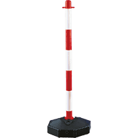 K.57 Klapp-Pfosten mit Fuß, befüllt, rot/weiß, Kunststoff, H 870mm, Fuß Ø300mm,4,5kg