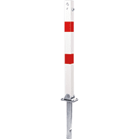 Universalpfosten Rom, Dreikantverschluss, Bodenhülse, weiß/rot, Stahl, Höhe1000mm