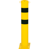 K.57 Schutzpfosten XXL,2 Ösen, z.Düb., gelb/schwarz, pulverb., Ø159mm,1300mm ü.Flur