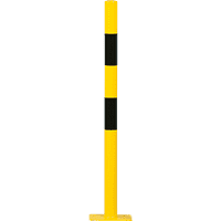 K.57 Schutzpfosten L, zum Aufdübeln, ohne Kettenöse, gelb/schwarz, Ø60mm, 1000mm