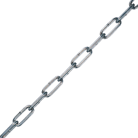 K.57 Absperrkette, langgliedrig, Bruchkraft 11 KN, Edelstahl INOX, 54mm, Ø 6mm