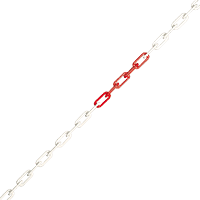 Gütekette, rot/weiß, Nylon, Ø 6mm, Meterware, maximal 50m