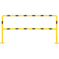 K.57 Schutzbügel light m.Knieholm, z.Aufd., gelb/schwarz, Stahl, Ø42mm,2000x1000mm