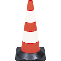 K.57 Leitkegel, Tageseinsatz, rot/weiß, Polyethylen, mit Recyclingfuß, 500mm