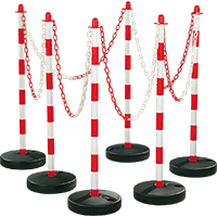 K.57 Kettenständer-Set Universal Medi,6-tlg., rot/weiß, Kunststoff, Höhe 900mm