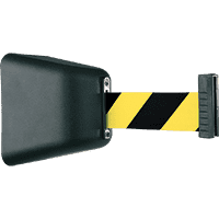 RS-GUIDESYSTEMS Wandkassette Indoor, schwarz, ABS-Kunststoff, Gurt gelb/schwarz,8m