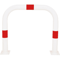 K.57 Schutzbügel, zum Aufdübeln, rot/weiß, Stahl, verzinkt, pulverb., Ø76mm,750x650mm