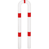 K.57 Schutzbügel, z. Einbetonieren, rot/weiß, Stahl, verzinkt, Ø76mm,300x1150(1550)mm