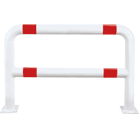 K.57 Schutzbügel mit Knieholm,255mm, z.Aufdübeln, rot/weiß, Stahl, Ø 76mm,1000x650mm