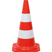 K.57 Leitkegel, für den Tageinsatz, rot/weiß tagesleuchtend, 500mm, 1,3kg