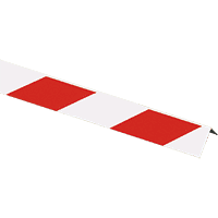 Winkelmarkierung, ASR, rot/weiß schraffiert, Aluminium, 50x990mm