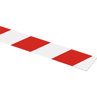 Flachwarnmarkierung, links, rot/weiß schraffiert, Kunststoff,250x990mm,6 Bohrungen