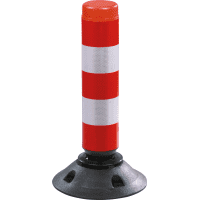 K.57 Absperrpfosten ParkFlex, m.Zylinderfuß, rot-weiß reflekt., Ø 100mm, 460mm