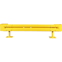 Starter-Set Stahlschutzplanken Typ B, zum Aufdübeln, gelb, Baulänge 2m