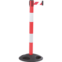 RS-GUIDESYSTEMS Gurtpfosten Outdoor, rot, mit 2 Reflexstreifen, Gurt r/w,50mm,4m