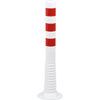 K.57 Absperrpfosten StandUp, mit retroreflekt. Streifen, weiß, TPE, Ø 80mm,750mm