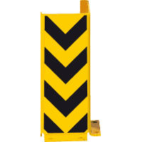K.57 Anfahrschutzprofil L-Form, zum Aufdübeln, gelb/schwarz, Stahlblech,160x400x6mm