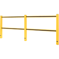 boplan® Schutzgeländer Light Flex impact®, zum Aufdübeln, gelb/schwarz,1250x1150mm