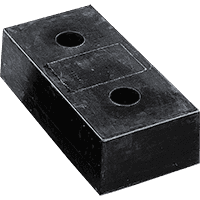 Rammpuffer Rubber 5, 2 Bohrungen, Ø 22mm, vulkanisiertes Neugummi, 250x500x140mm