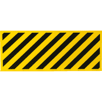 Zuschnitte für Flächenschutzprofile, gelb/schwarz, Folie, selbstklebend,980x380mm