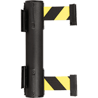 RS-GUIDESYSTEMS Wandkassette Dual, doppelter Auszug, schwarz, Gurt gelb/schwarz,4m
