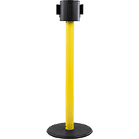 RS-GUIDESYSTEMS Gurtpfosten Indoor, Auszug beidseitig, gelb, Gurt ge/s,50mm,2x4m