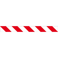 Magnetische Warnflächen, rechtsweisend, ASR A1.3, rot/weiß, Magnetfolie,100x1000mm
