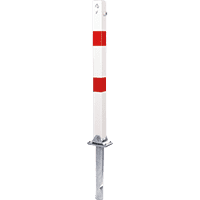 K.57 Universalpfosten Rom, z.Einbetonieren, Dreikantverschl., weiß/rot, Stahl,1000mm