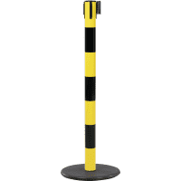 RS-GUIDESYSTEMS Gurtpfosten Indoor, Pfosten/Gurt gelb/schwarz geblockt, 50mm, 4m