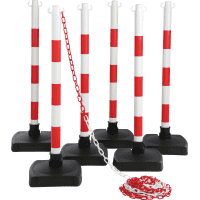 Klapppfosten-Set, 6-teilig, rot/weiß, Kunststoff, H 900mm, inkl. Kette