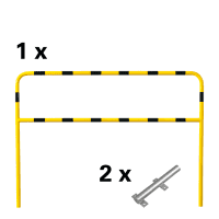 K.57 Laderampenschutzbügel, gelb/schwarz, feuerverzinkter Stahl,1400x2000mm