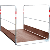 Schake Grabenbrücke, m.Auffahrrampe, Holz m.Edelstahlgeländer, Breite 1m, Länge 2,2m