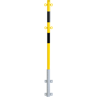 K.57 Laderampen-Schutzpfosten, Pfosten Light, Hülse und Ringösen, gelb/schwarz