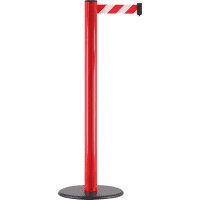 K.57 Gurtpfosten, rot, Aluminium, rot/weiß schraffiert, 50mm, 2,6m, 990mm