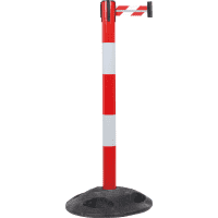 RS-GUIDESYSTEMS Sicherheits-Gurtpfosten Outdoor, reflekt., Gurtpf.rot/weiß,410mm