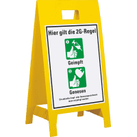 Warnaufsteller Leicht, Hier gilt die 2G-Regel, Polypropylen, 350x650mm, 300g