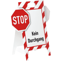 Verbotaufsteller Stop! Hier kein Durchgang!,3D-Optik, Kunststoff,480x650mm,300g